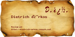 Dietrich Árkos névjegykártya